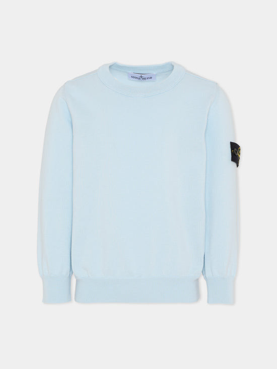 Maglia bambino Stone Island celeste in cotone | ViaMonte Shop