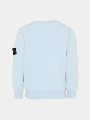 Maglia bambino Stone Island celeste in cotone | ViaMonte Shop