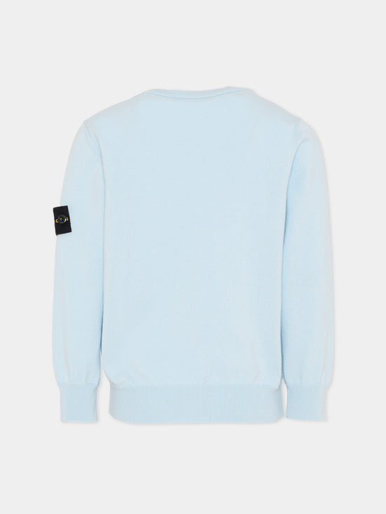 Maglia bambino Stone Island celeste in cotone | ViaMonte Shop