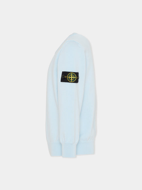 Maglia bambino Stone Island celeste in cotone | ViaMonte Shop