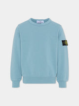 Felpa bambino Stone Island blu avio in cotone | ViaMonte Shop