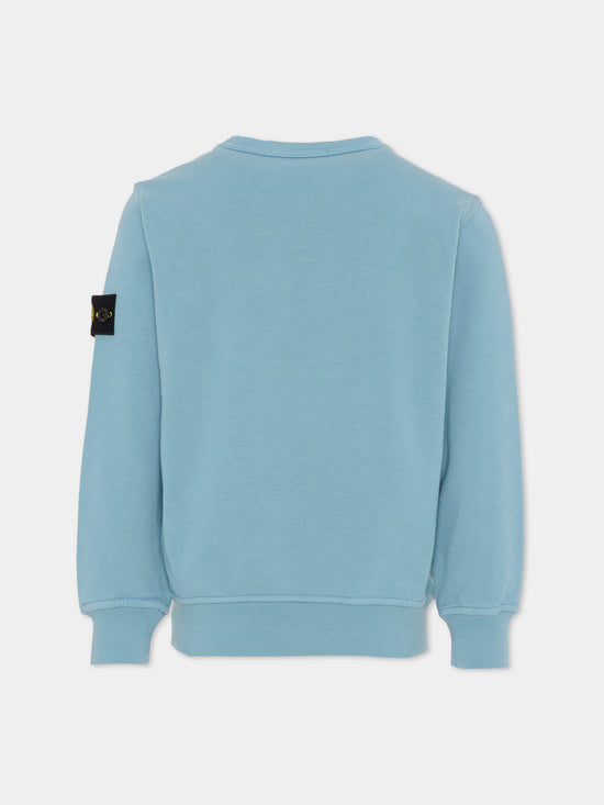 Felpa bambino Stone Island blu avio in cotone | ViaMonte Shop