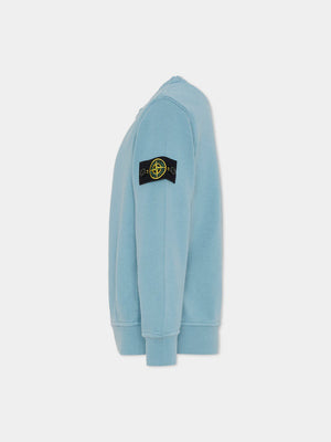 Felpa bambino Stone Island blu avio in cotone | ViaMonte Shop