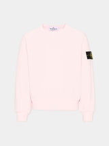 Felpa bambino Stone Island rosa chiaro in cotone | ViaMonte Shop