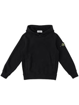 Felpa bambino Stone Island nera in cotone | ViaMonte Shop