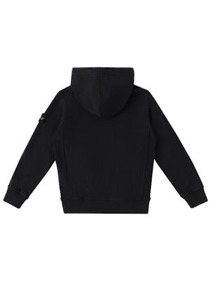 Felpa bambino Stone Island nera in cotone | ViaMonte Shop