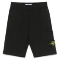 Bermuda bambino Stone Island nero in cotone | ViaMonte Shop