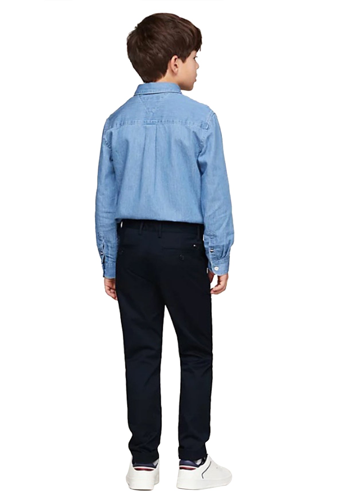 Pantalone bambino Tommy Hilfiger blu navy in cotone | ViaMonte Shop