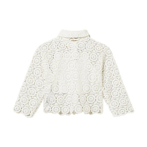 Camicia bambina Twinset bianca in pizzo macrame' | ViaMonte Shop