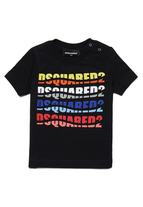 Dsquared2 t-shirt nera neonato