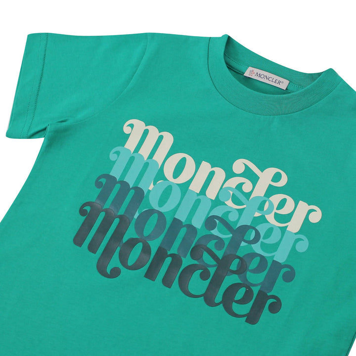 ViaMonte Shop | Moncler Enfant t-shirt bambino verde in cotone
