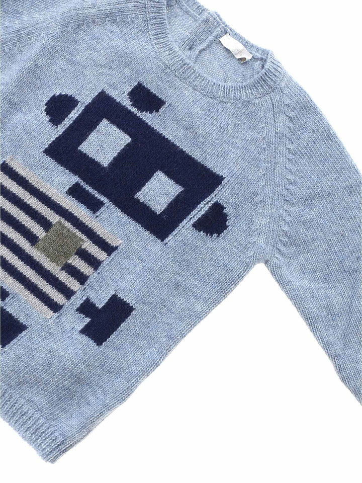 ViaMonte Shop | Pullover bambino celeste in lana vergine