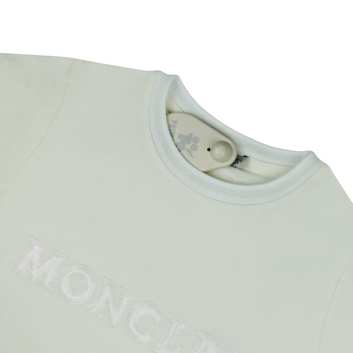 ViaMonte Shop | Moncler Enfant t-shirt bambina in cotone stretch avorio