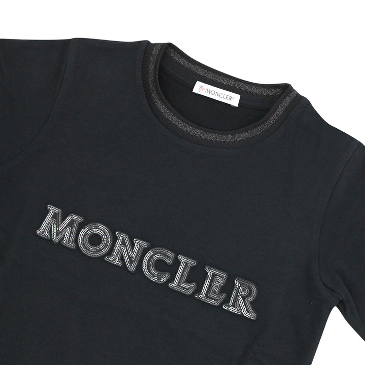ViaMonte Shop | Moncler Enfant t-shirt bambina in cotone stretch nera