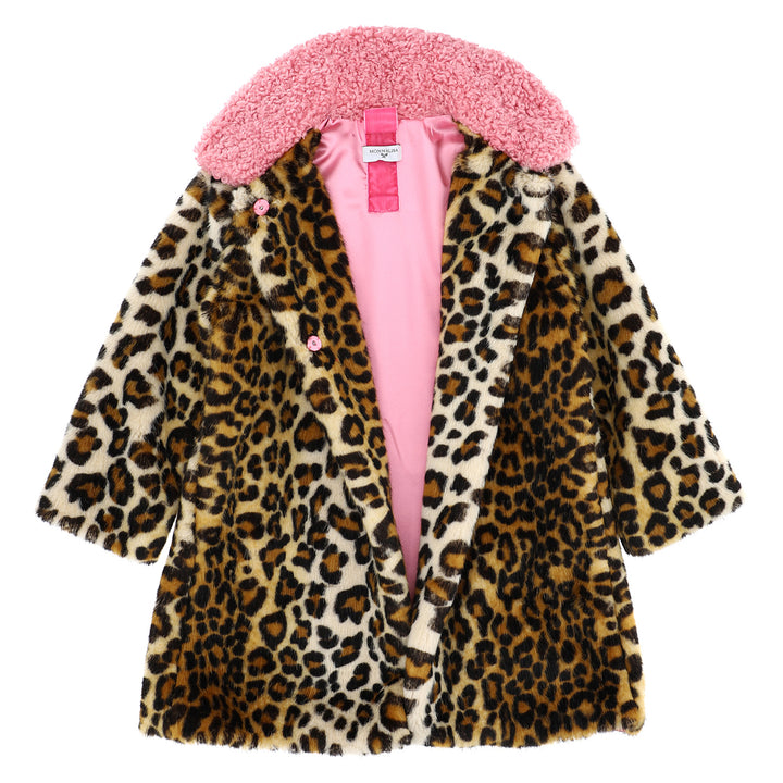 ViaMonte Shop | Monnalisa cappotto bambina in eco pelliccia animalier