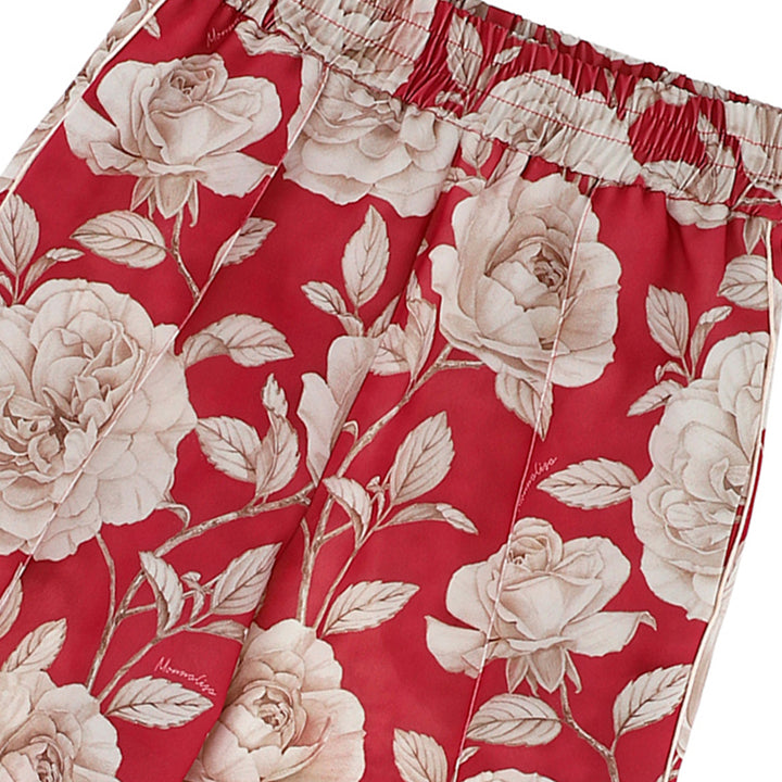 ViaMonte Shop | Monnalisa pantalone bambina rosso con stampa allover