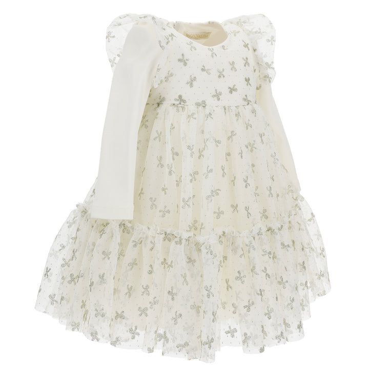 ViaMonte Shop | Monnalisa abito baby bianco in tulle cerimonia