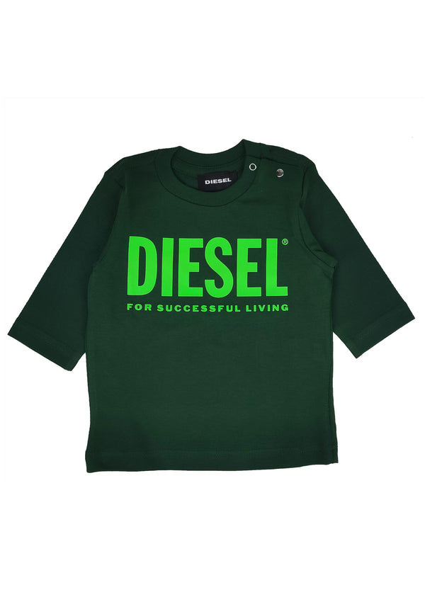 ViaMonte Shop | Diesel Kid t-shirt baby boy verde in jersey di cotone