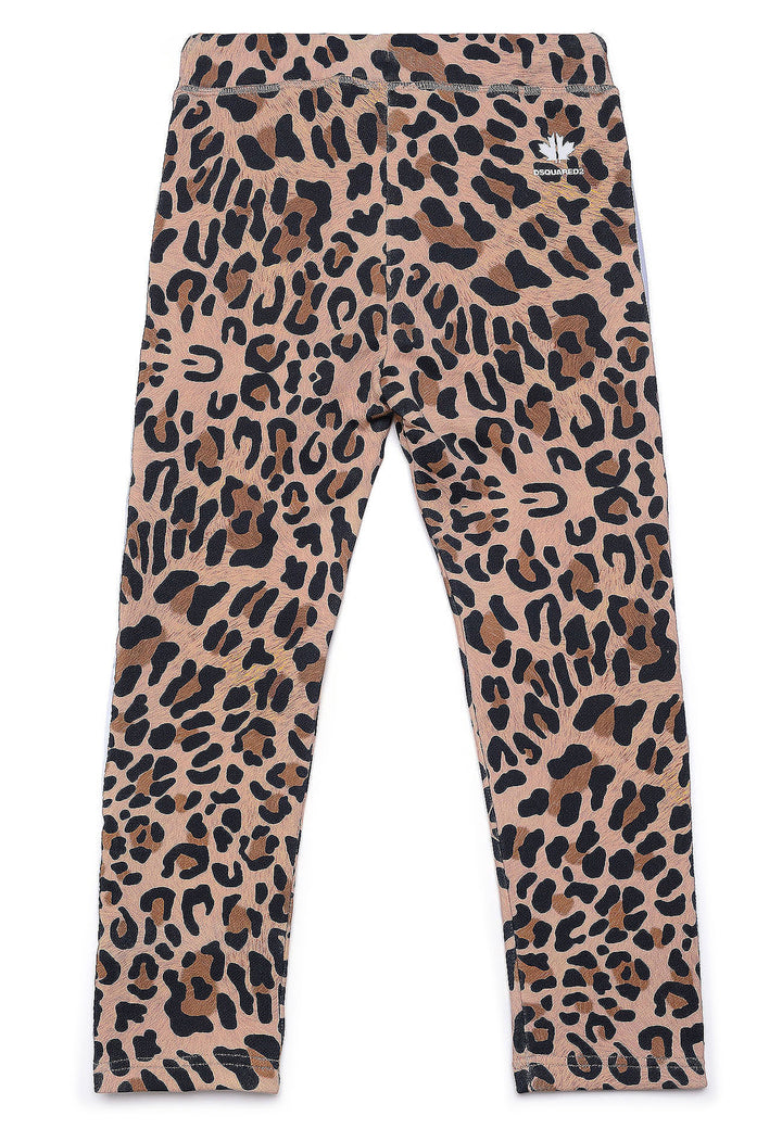 ViaMonte Shop | Dsquared2 bambina pantalone sportivo leopard in misto cotone