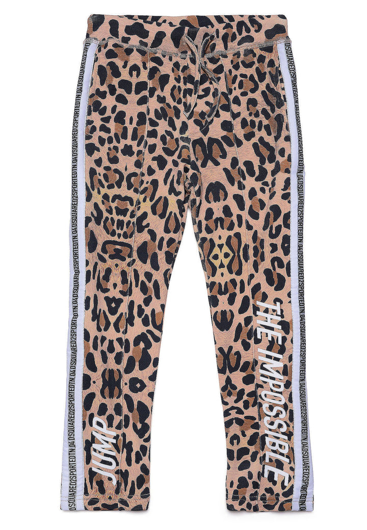 ViaMonte Shop | Dsquared2 teen pantalone sportivo leopard in misto cotone