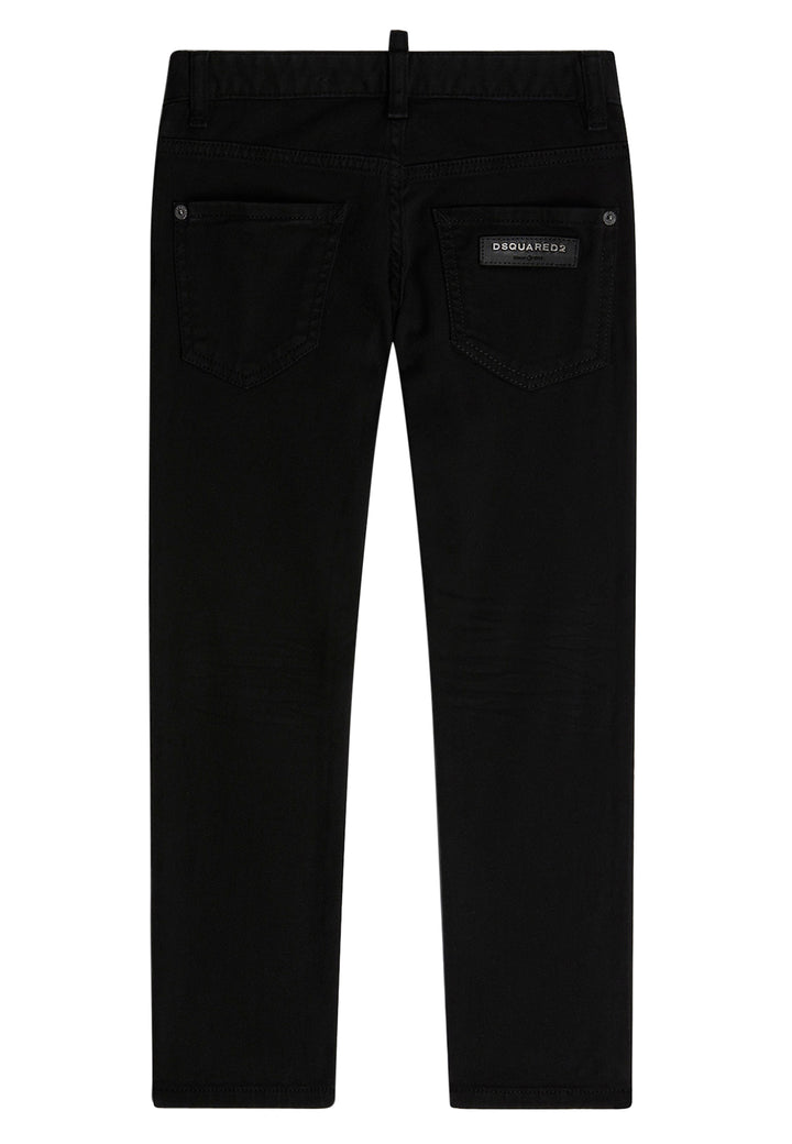 ViaMonte Shop | Dsquared2 bambino jeans Clement nero in cotone stretch