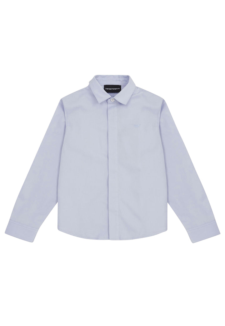 ViaMonte Shop | Emporio Armani camicia bambino azzurra in popeline di cotone