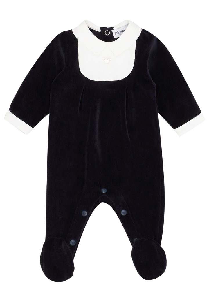 ViaMonte Shop | Emporio Armani tutina baby boy blu in ciniglia