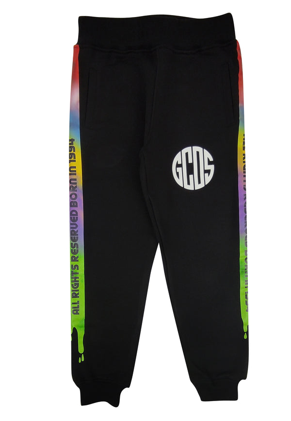 ViaMonte Shop | GCDS pantalone sportivo bambino nero in felpa di cotone