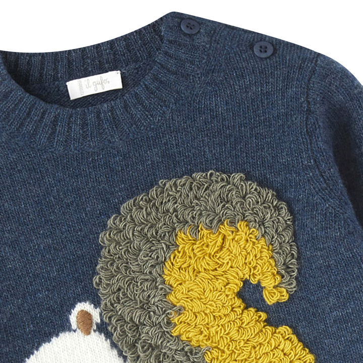 ViaMonte Shop | Il Gufo maglia baby boy blu in pura lana