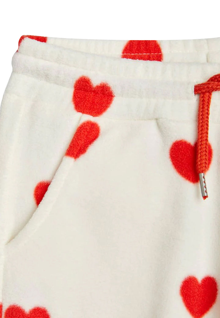 ViaMonte Shop | Mini Rodini pantalone sportivo bambina in pile con cuori all over