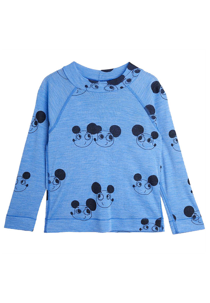 ViaMonte Shop | Mini Rodini bambino collo alto blu in misto lana organica