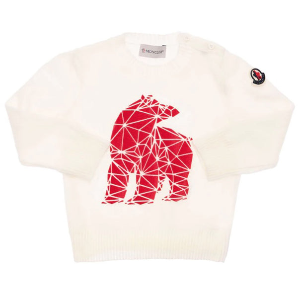 ViaMonte Shop | Moncler Enfant maglia bambino panna in pura lana