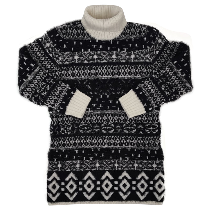 ViaMonte Shop | Moncler Enfant abito bambina panna in lana a intarsio