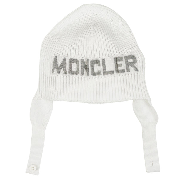 ViaMonte Shop | Moncler Enfant cappello baby boy bianco in cotone