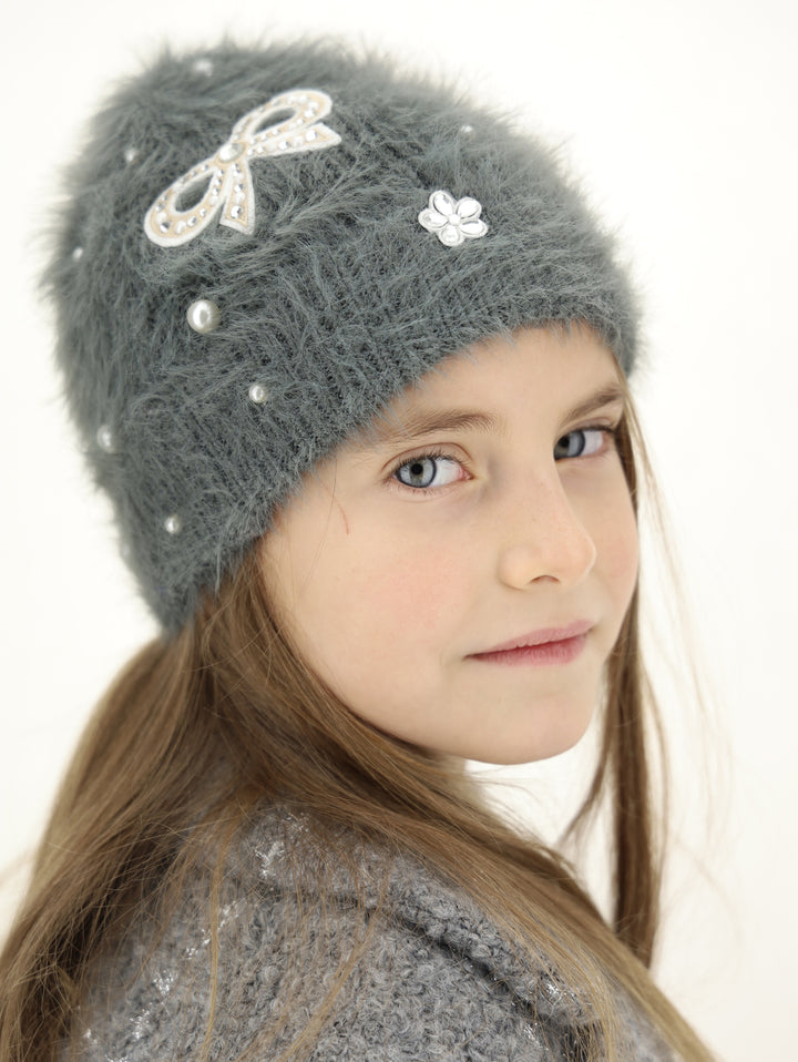 ViaMonte Shop | Monnalisa bambina cappello grigio con applicazioni