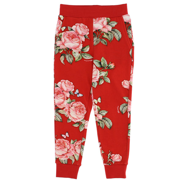 ViaMonte Shop | Monnalisa bambina pantalone rosso in felpa di cotone