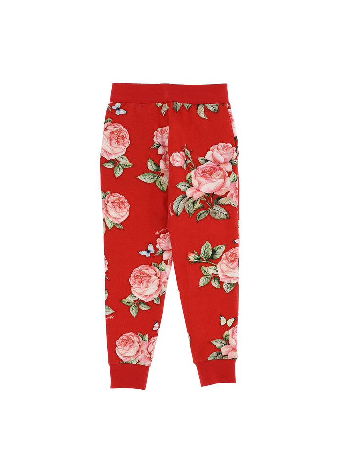 ViaMonte Shop | Monnalisa bambina pantalone rosso in felpa di cotone