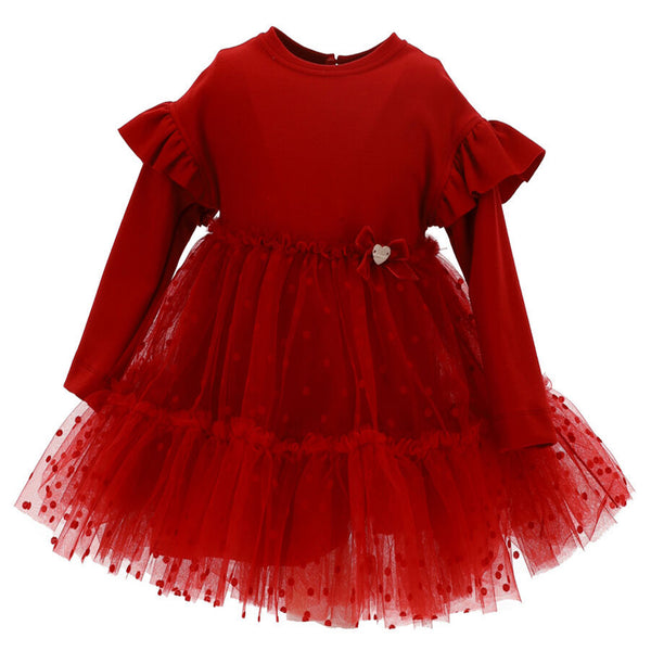 ViaMonte Shop | Monnalisa baby girl abito rosso in jersey punto Milano