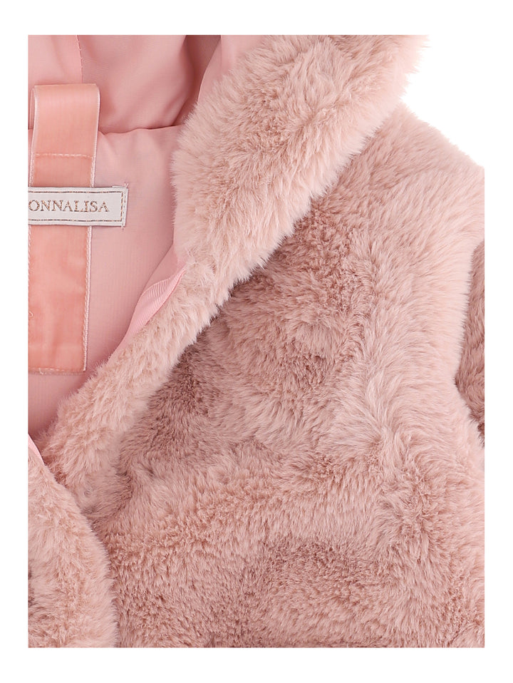 ViaMonte Shop | Monnalisa cappotto baby girl in eco pelliccia rosa antico