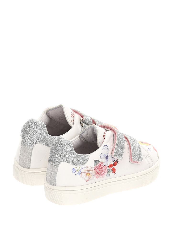 ViaMonte Shop | Monnalisa sneakers bambina bianca in similpelle con stampa