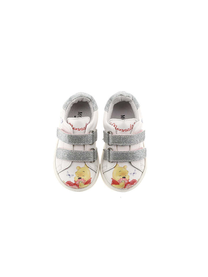 ViaMonte Shop | Monnalisa sneakers bambina bianca in similpelle con stampa