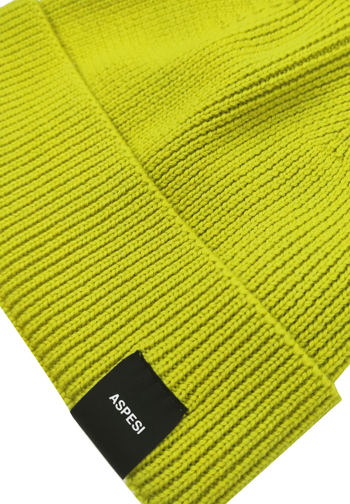 ViaMonte Shop | Aspesi teen cappello a costine verde acido in pura lana