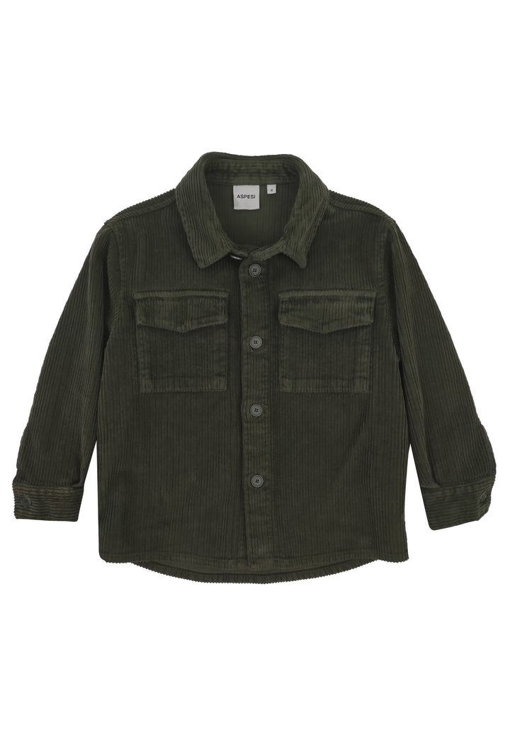 ViaMonte Shop | Aspesi bambino camicia in velluto a costa larga verde mimetico