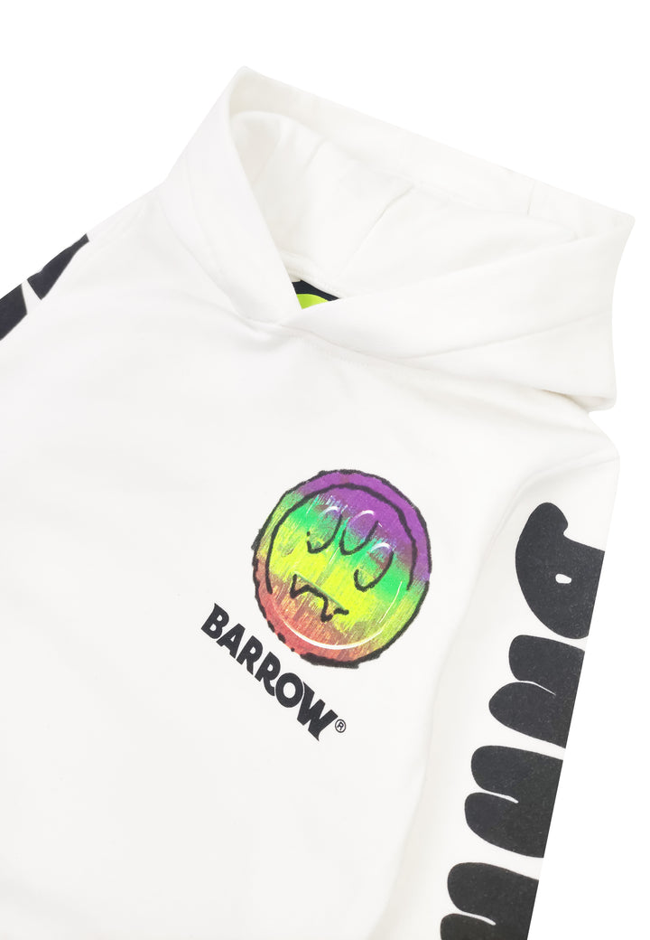 ViaMonte Shop | Barrow bambino felpa bianca in cotone con emoticon multicolor