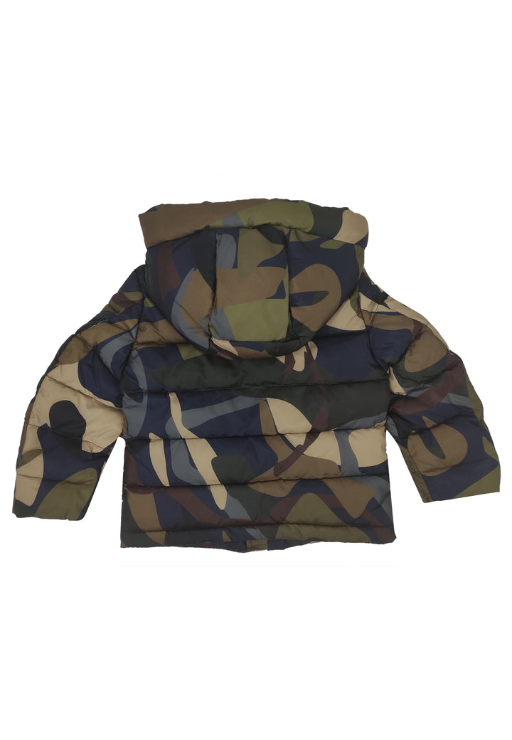 ViaMonte Shop | Blauer bambino giubbino corto camouflage in nylon