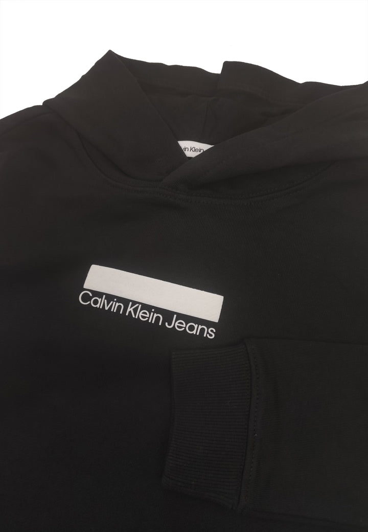 ViaMonte Shop | Calvin Klein Jeans bambino felpa nera in cotone biologico