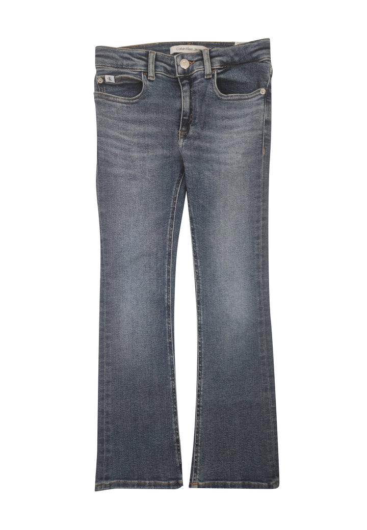 ViaMonte Shop | Calvin Klein Jeans teen pantalone blu a zampa in denim di cotone