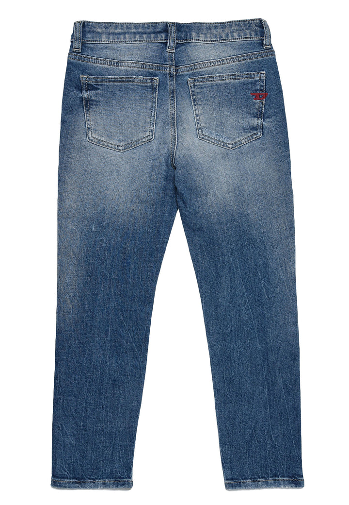 ViaMonte Shop | Diesel Kid jeans slim fit teen in denim used con rotture