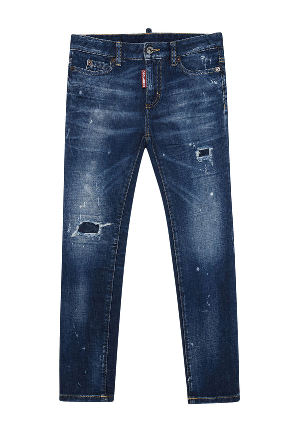 ViaMonte Shop | Dsquared2 bambina jeans Waist Twiggy in denim di cotone stretch