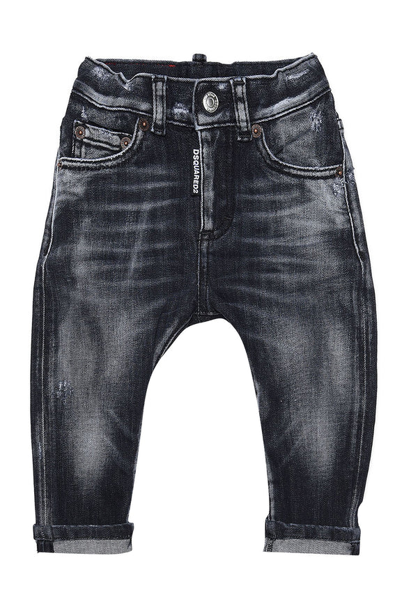 ViaMonte Shop | Dsquared2 baby boy jeans nero in denim di cotone stretch